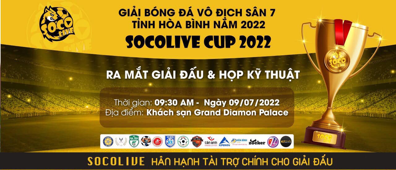 Ra mắt Giải bóng đá vô địch sân 7 tỉnh Hoà Bình năm 2022 tranh cúp SOCOLIVE 2022